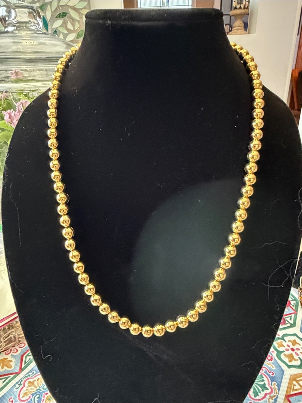 Napier Polished Gold-Tone Bead Necklace